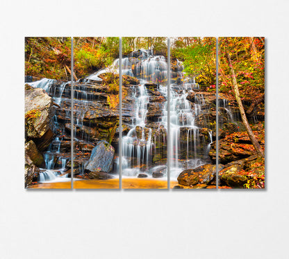 Issaqueena Falls During Autumn Season USA Canvas Print-Canvas Print-CetArt-5 Panels-36x24 inches-CetArt