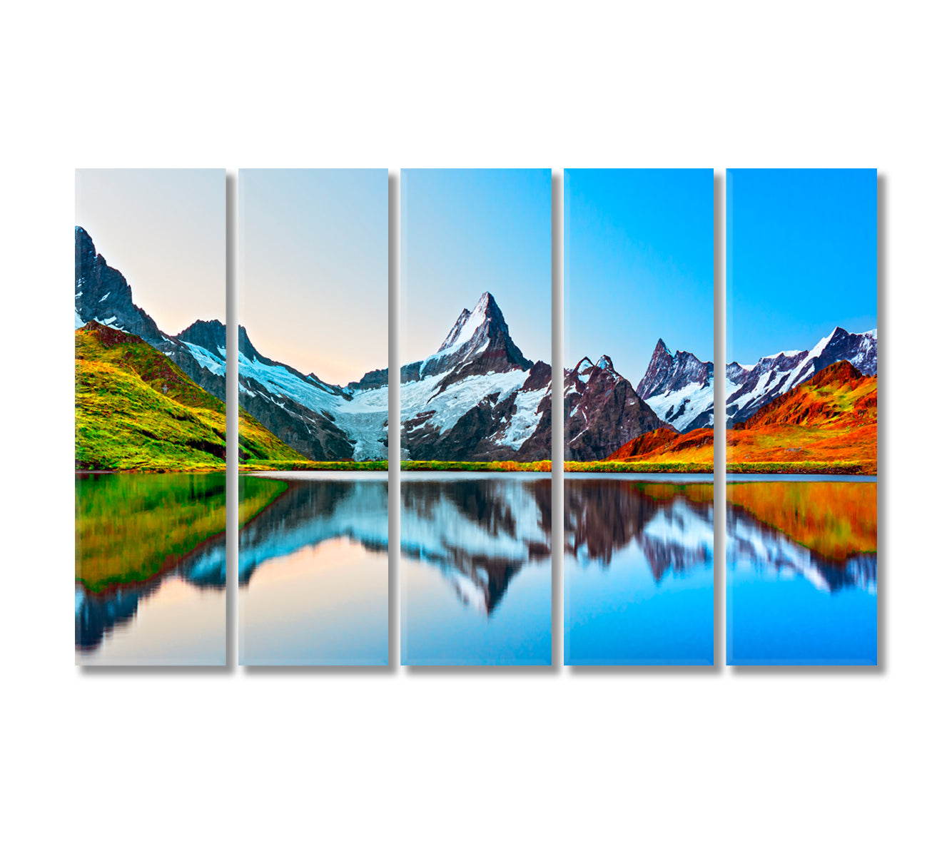 Bachalpsee Lake with Schreckhorn and Wetterhorn Peak Canvas Print-Canvas Print-CetArt-5 Panels-36x24 inches-CetArt