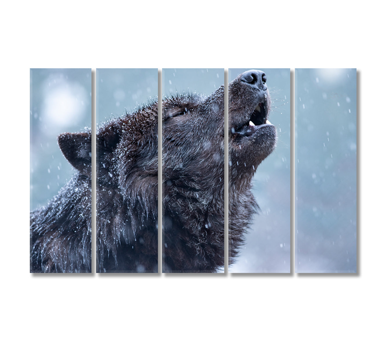 Howling Wolf Canvas Print-Canvas Print-CetArt-5 Panels-36x24 inches-CetArt