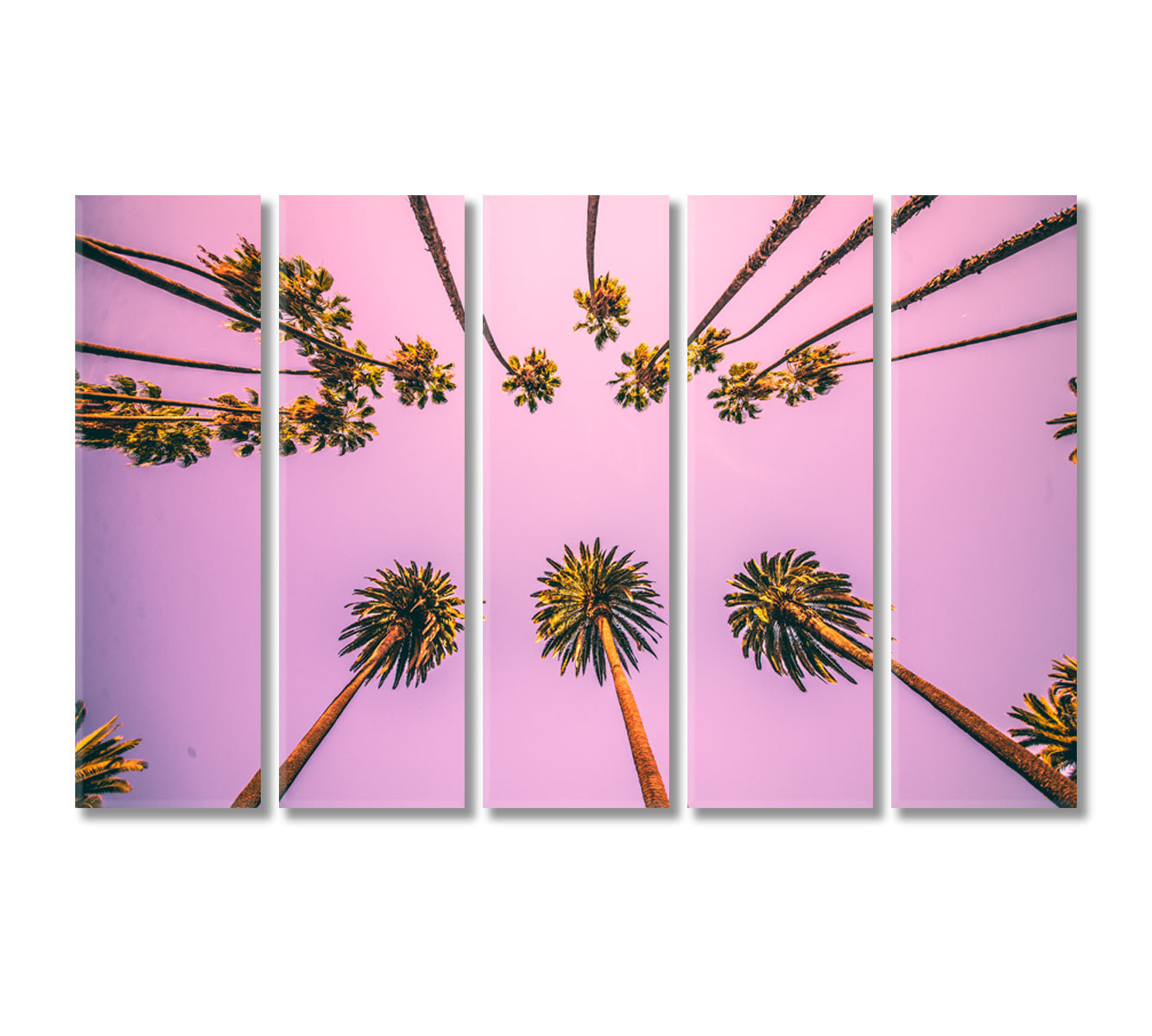 Stunning Purple Sky with Palm Trees Canvas Print-Canvas Print-CetArt-5 Panels-36x24 inches-CetArt