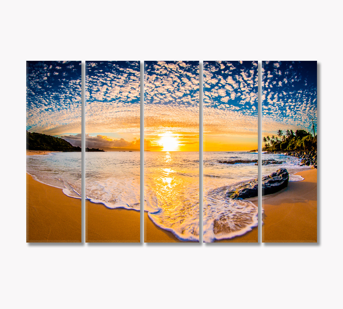 Sunset on the North Shore Oahu Hawaii Canvas Print-Canvas Print-CetArt-5 Panels-36x24 inches-CetArt