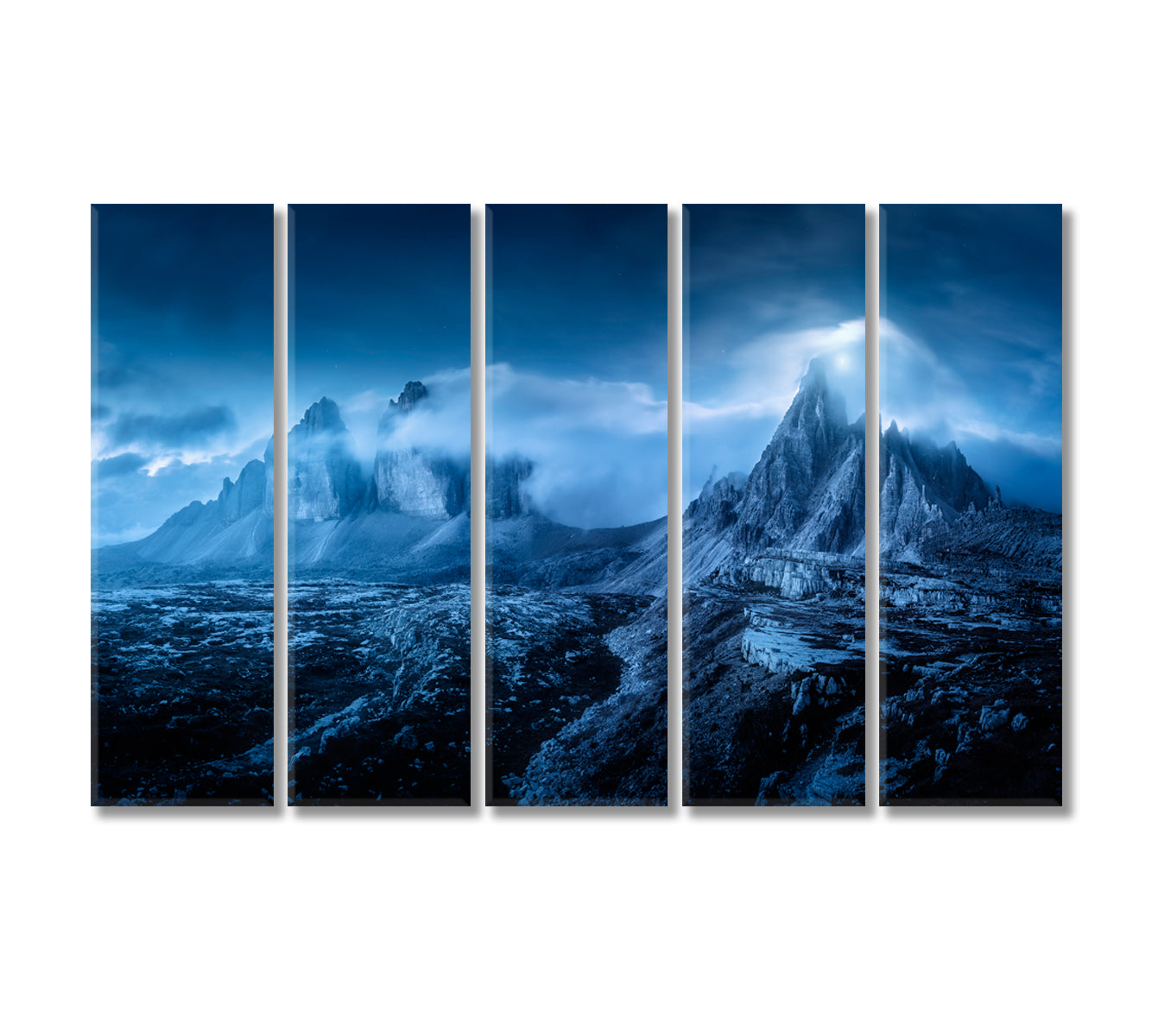 Amazing Landscape with Mountain Peaks Canvas Print-Canvas Print-CetArt-5 Panels-36x24 inches-CetArt