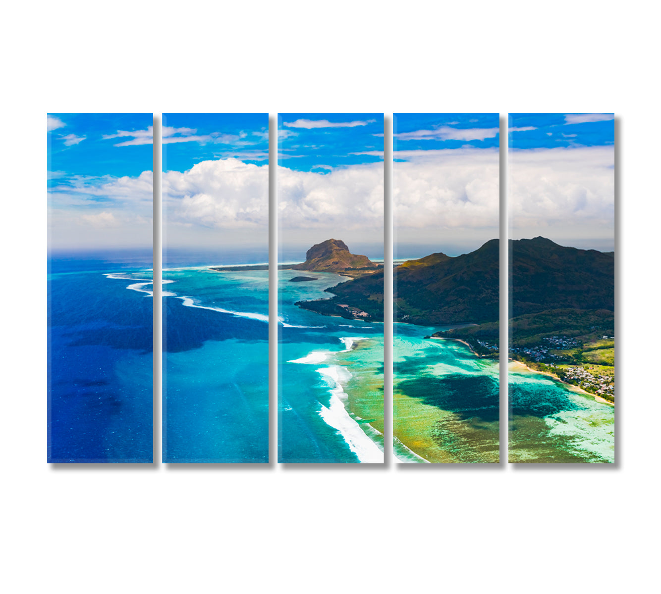 Amazing Landscape Le Morne Brabant Peninsula Mauritius Canvas Print-Canvas Print-CetArt-5 Panels-36x24 inches-CetArt