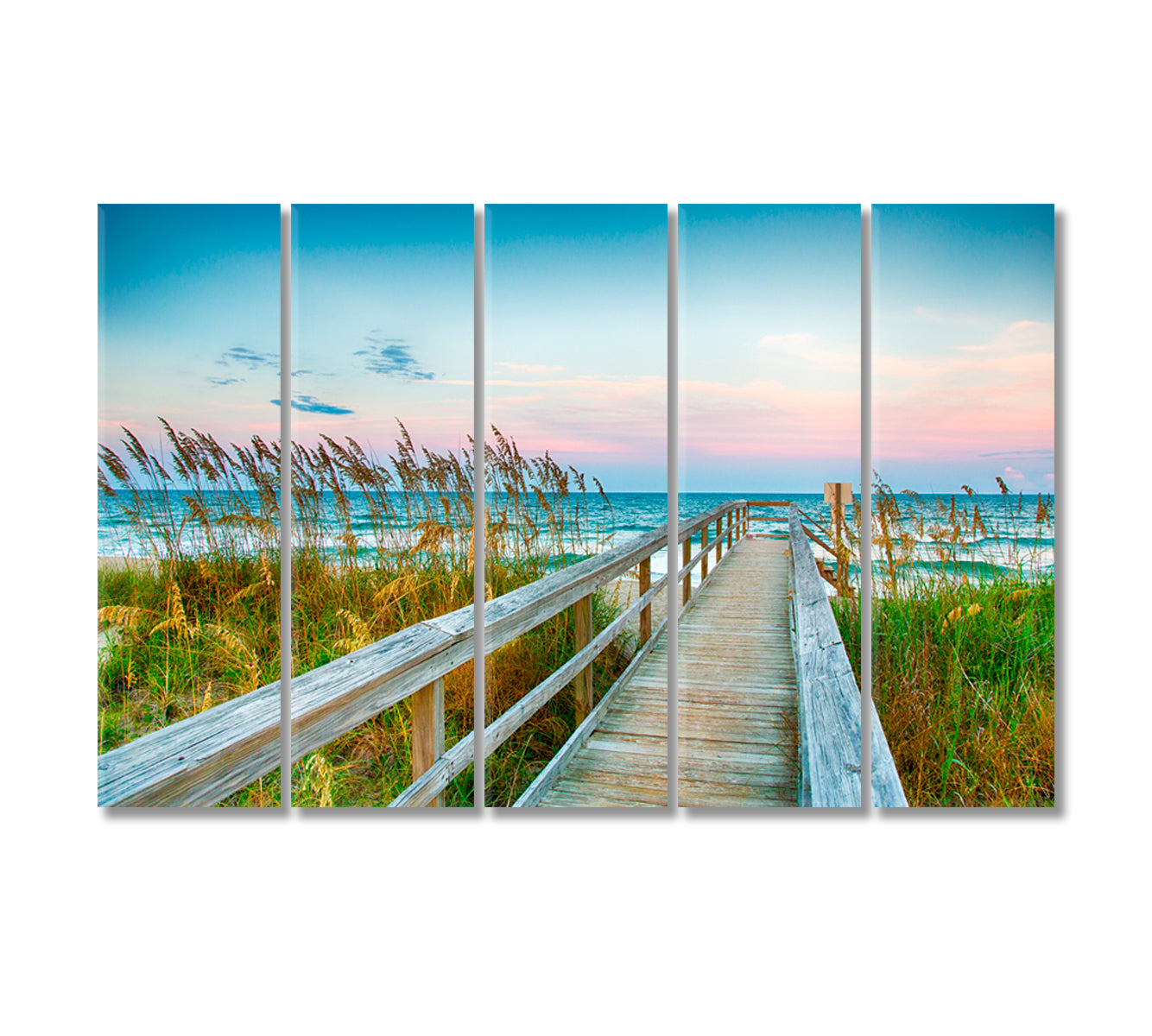 Sea Landscape Kure Beach North Carolina Canvas Print-Canvas Print-CetArt-5 Panels-36x24 inches-CetArt
