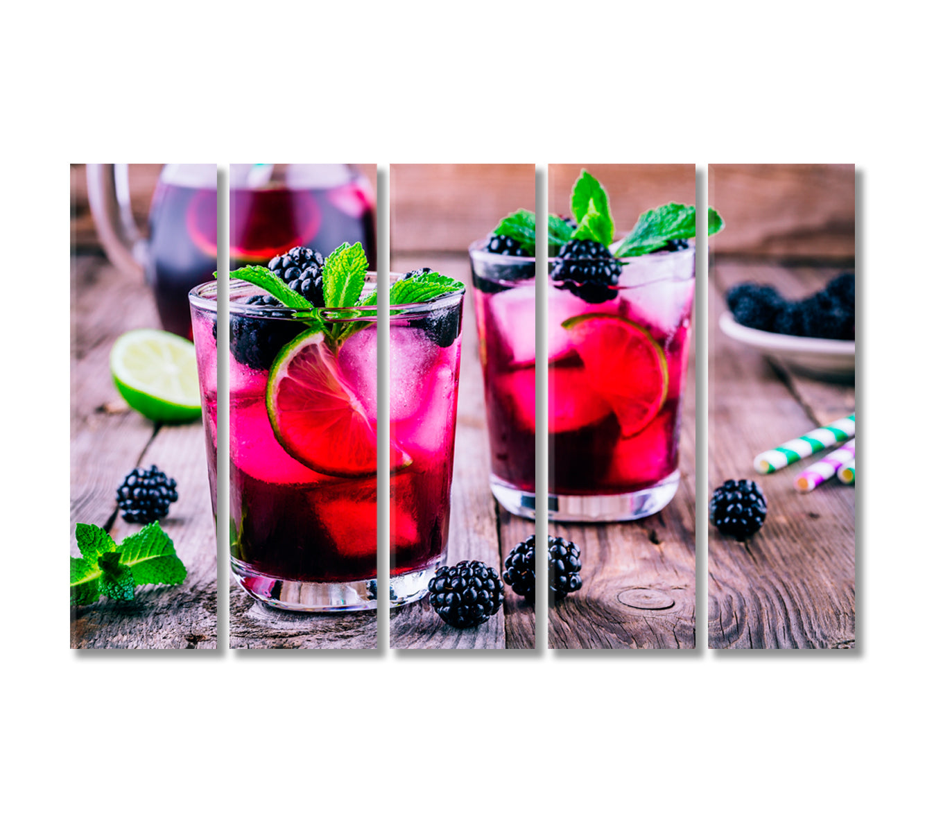 Blackberry Lemonade Canvas Print-Canvas Print-CetArt-5 Panels-36x24 inches-CetArt