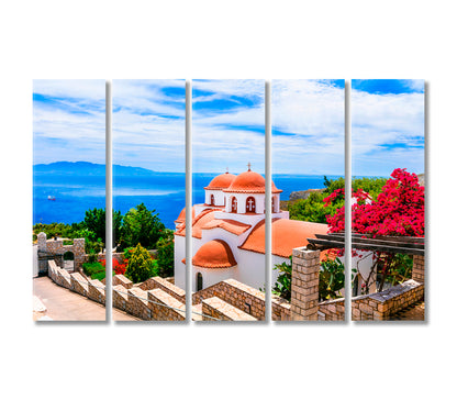 Monastery of Beautiful Kalymnos Island Greece Canvas Print-Canvas Print-CetArt-5 Panels-36x24 inches-CetArt