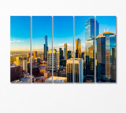 Sunrise over Melbourne Australia Canvas Print-Canvas Print-CetArt-5 Panels-36x24 inches-CetArt