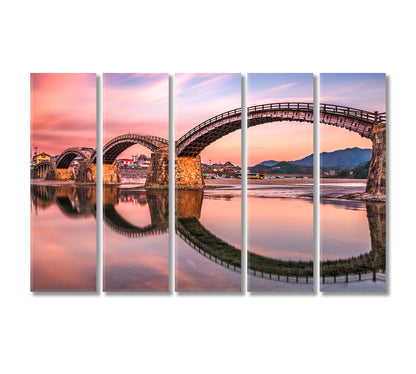 Kintaikyo Bridge Iwakuni Japan Canvas Print-Canvas Print-CetArt-5 Panels-36x24 inches-CetArt