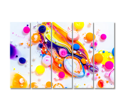 Abstract Fluid Rainbow Bubbles Canvas Print-Canvas Print-CetArt-5 Panels-36x24 inches-CetArt
