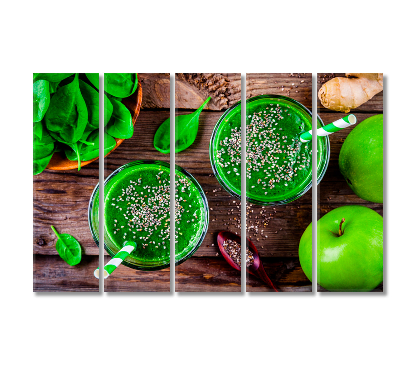 Spinach and Apple Cocktail Canvas Print-Canvas Print-CetArt-5 Panels-36x24 inches-CetArt