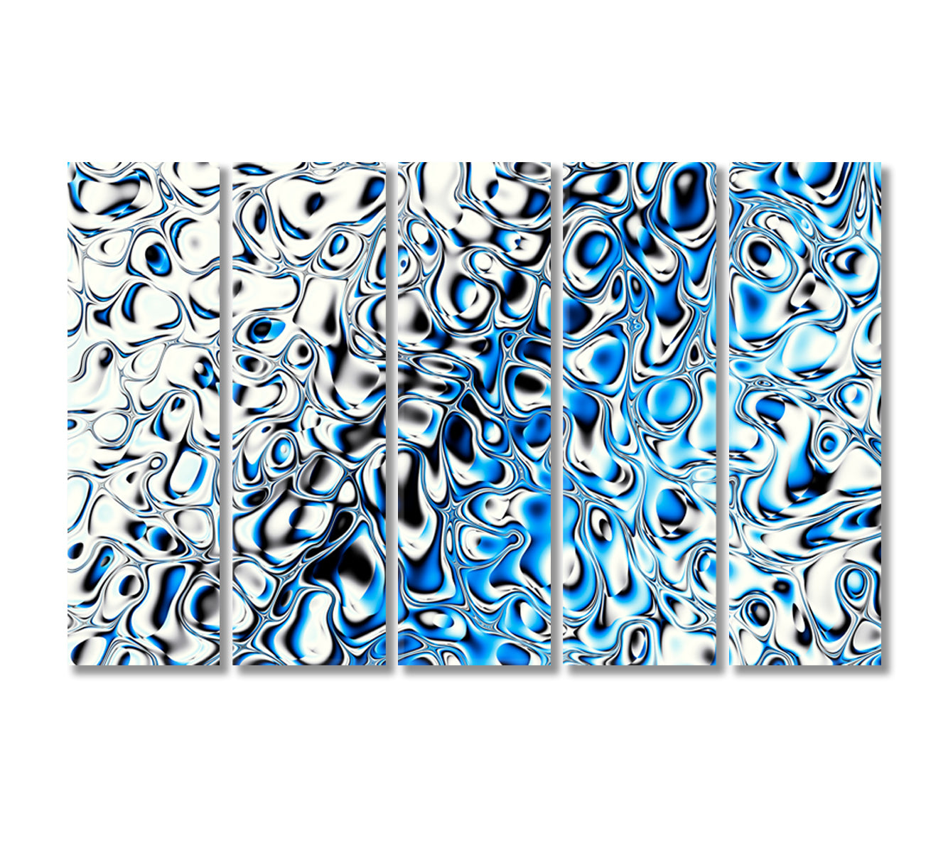 Modern Abstract Blue Bubbles Pattern Canvas Print-Canvas Print-CetArt-5 Panels-36x24 inches-CetArt