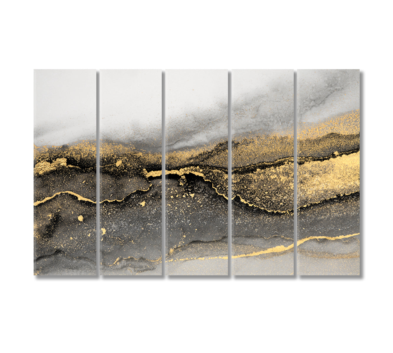 Abstract Smoky Gray Marble Canvas Print-Canvas Print-CetArt-5 Panels-36x24 inches-CetArt