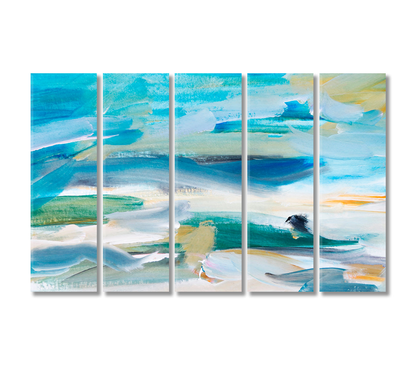 Abstract Blue Sea Canvas Print-Canvas Print-CetArt-5 Panels-36x24 inches-CetArt