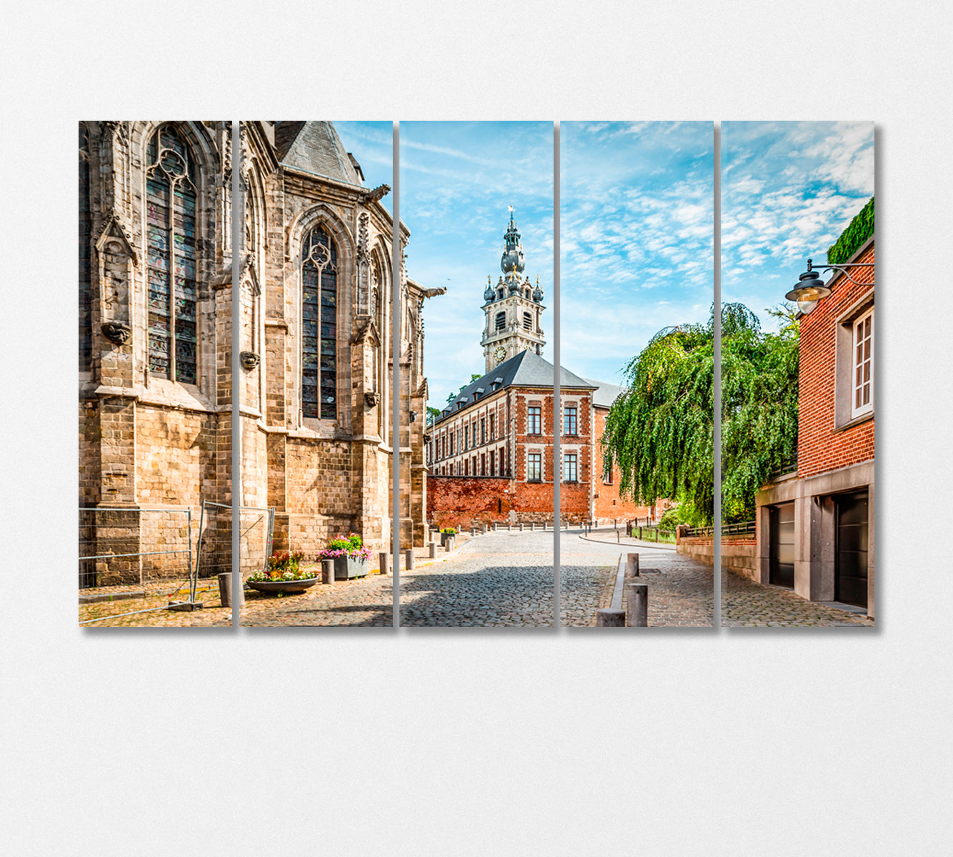 Old Church in Wallonia Belgium Canvas Print-Canvas Print-CetArt-5 Panels-36x24 inches-CetArt