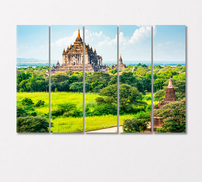 Landscape of Ancient Temples and Pagodas Bagan Myanmar Canvas Print-Canvas Print-CetArt-5 Panels-36x24 inches-CetArt