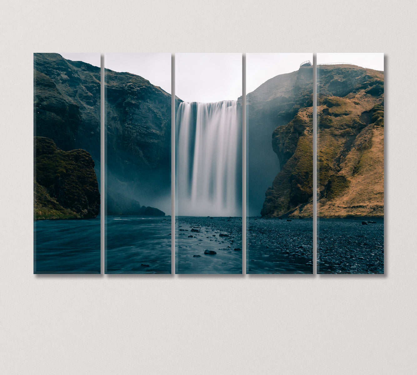 Icelandic Skogafoss Waterfal Canvas Print-Canvas Print-CetArt-5 Panels-36x24 inches-CetArt