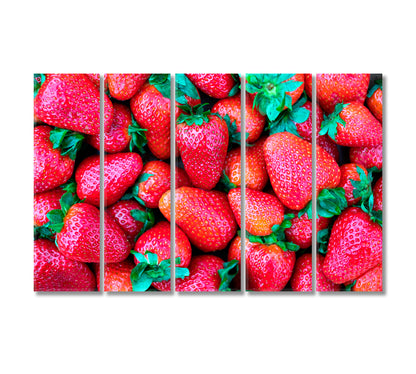 Sweet Ripe Strawberry Canvas Print-Canvas Print-CetArt-5 Panels-36x24 inches-CetArt