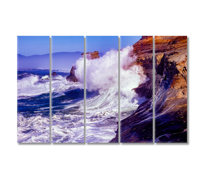 Huge Wave Crashes Canvas Print-Canvas Print-CetArt-5 Panels-36x24 inches-CetArt