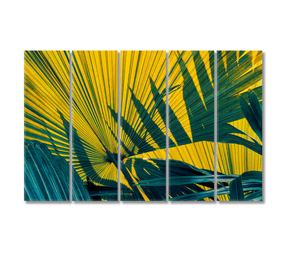 Natural Tropical Palm Leaf Canvas Print-Canvas Print-CetArt-5 Panels-36x24 inches-CetArt