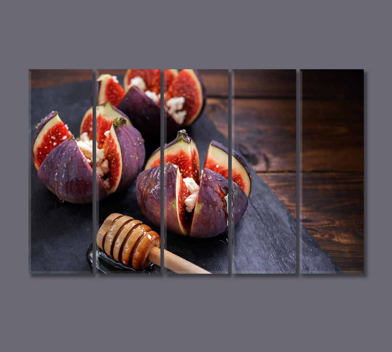 Figs with Cheese and Honey Canvas Print-Canvas Print-CetArt-5 Panels-36x24 inches-CetArt