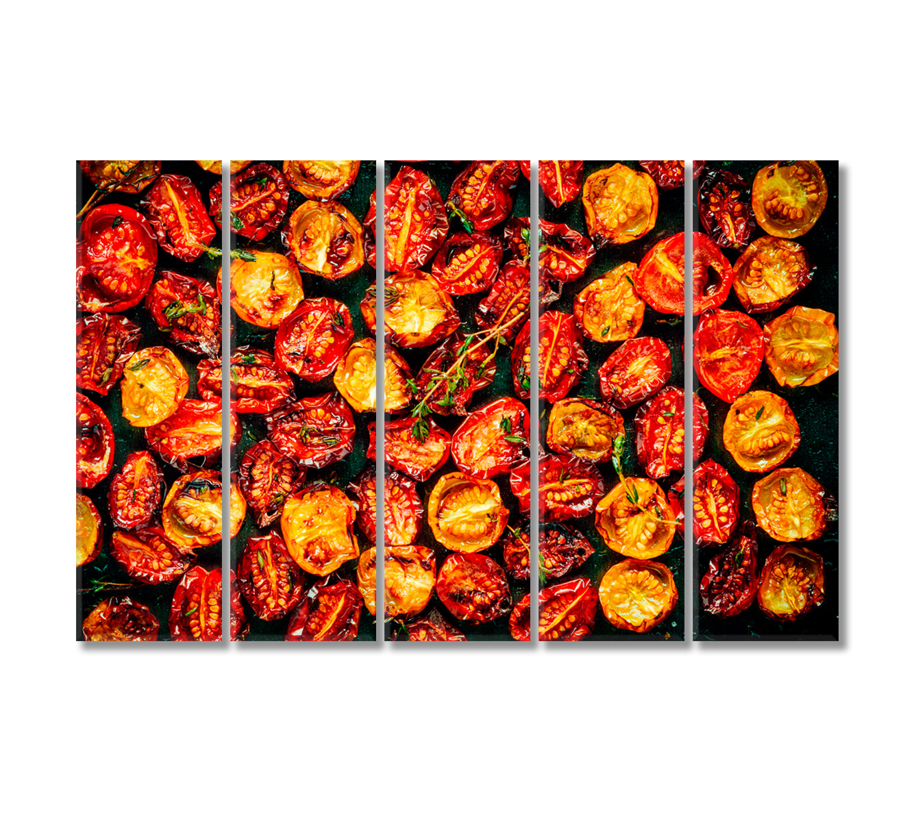 Roasted Red and Yellow Cherry Tomatoes Canvas Print-Canvas Print-CetArt-5 Panels-36x24 inches-CetArt