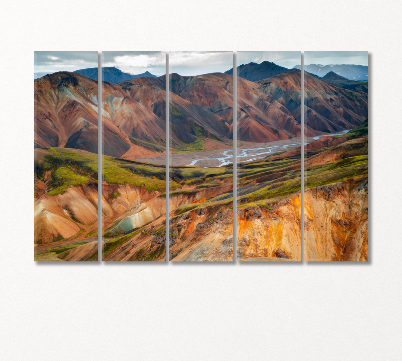 Colorful Mountains in Fjallabak Nature Reserve South Iceland Canvas Print-Canvas Print-CetArt-5 Panels-36x24 inches-CetArt