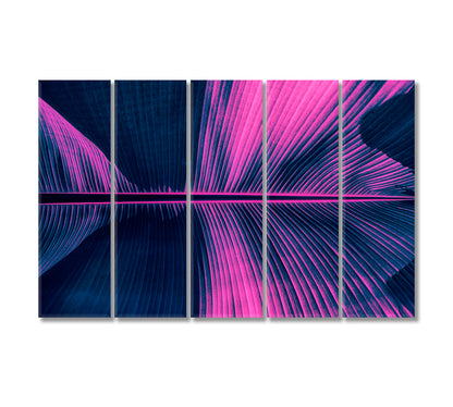 Abstract Purple Palm Leaf Canvas Print-Canvas Print-CetArt-5 Panels-36x24 inches-CetArt