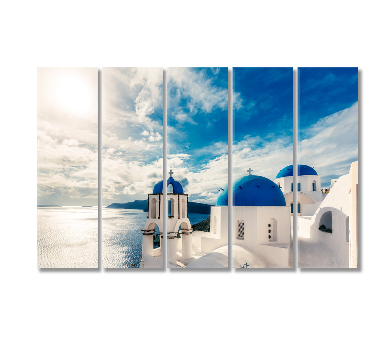 Churches in Oia Santorini Island Greece Canvas Print-Canvas Print-CetArt-5 Panels-36x24 inches-CetArt
