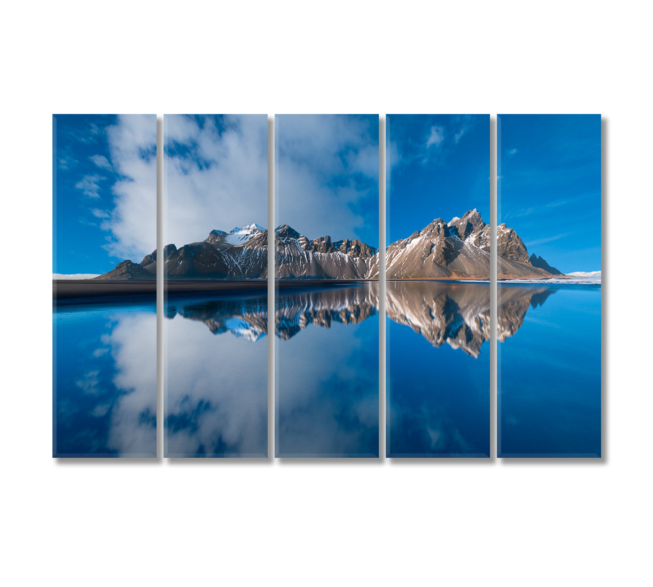 Vestrahorn Mountain Reflection Stokksnes Peninsula Iceland Canvas Print-Canvas Print-CetArt-5 Panels-36x24 inches-CetArt