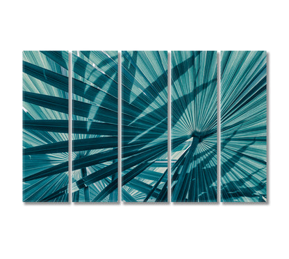 Abstract Tropical Leaves Canvas Print-Canvas Print-CetArt-5 Panels-36x24 inches-CetArt