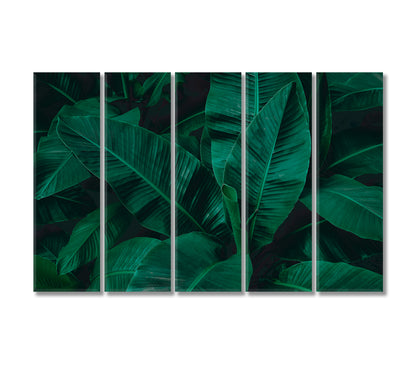 Abstract Tropical Banana Leaf Canvas Print-Canvas Print-CetArt-5 Panels-36x24 inches-CetArt
