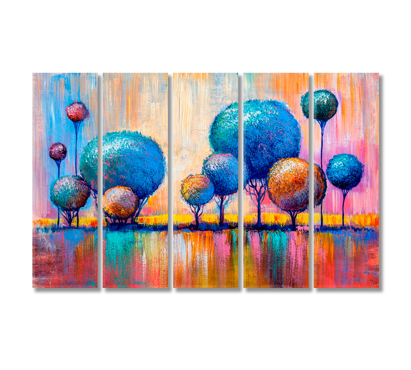 Colorful Trees Canvas Print-Canvas Print-CetArt-5 Panels-36x24 inches-CetArt