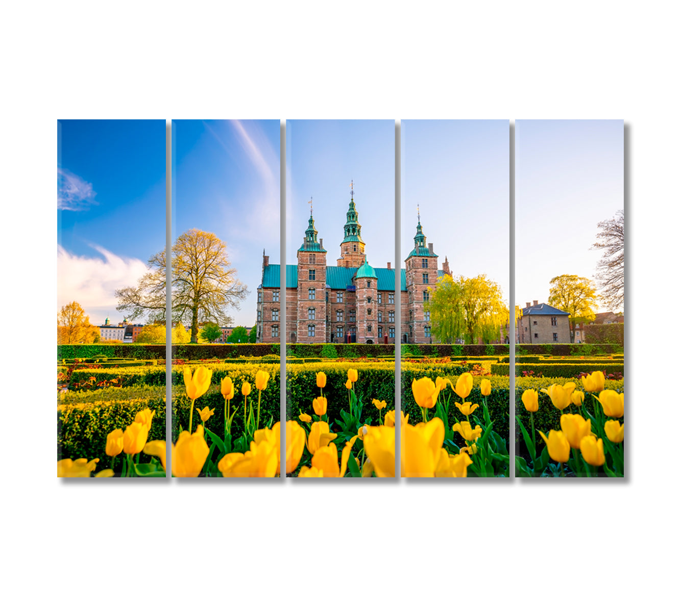 Rosenborg Castle Copenhagen Denmark Canvas Print-Canvas Print-CetArt-5 Panels-36x24 inches-CetArt