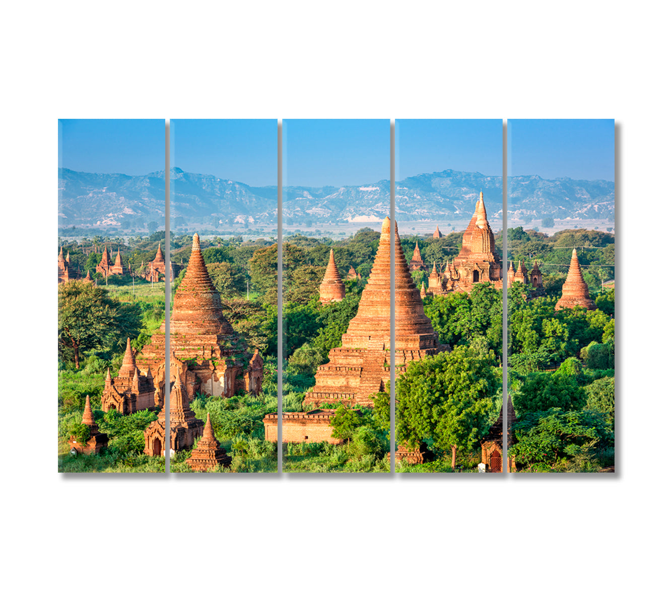 Ancient Temple Landscape in Myanmar Bagan Canvas Print-Canvas Print-CetArt-5 Panels-36x24 inches-CetArt