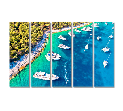Yachting Cove on Pakleni Otoci Islands Croatia Canvas Print-Canvas Print-CetArt-5 Panels-36x24 inches-CetArt