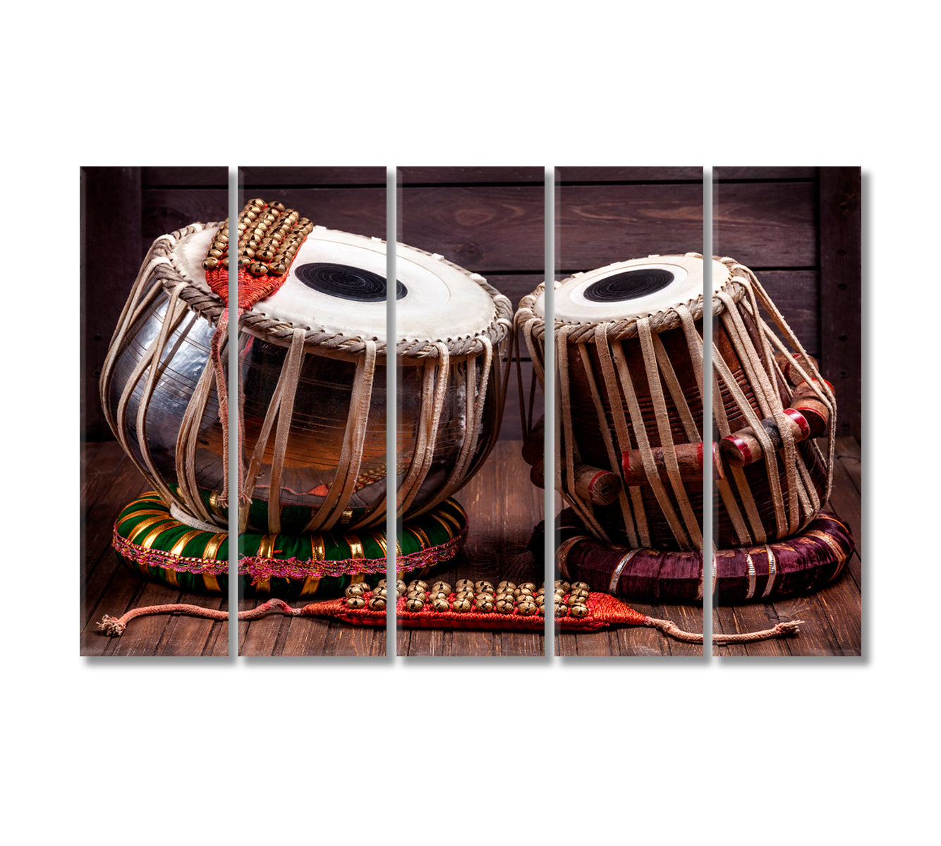 Indian Tabla Drums Canvas Print-Canvas Print-CetArt-5 Panels-36x24 inches-CetArt