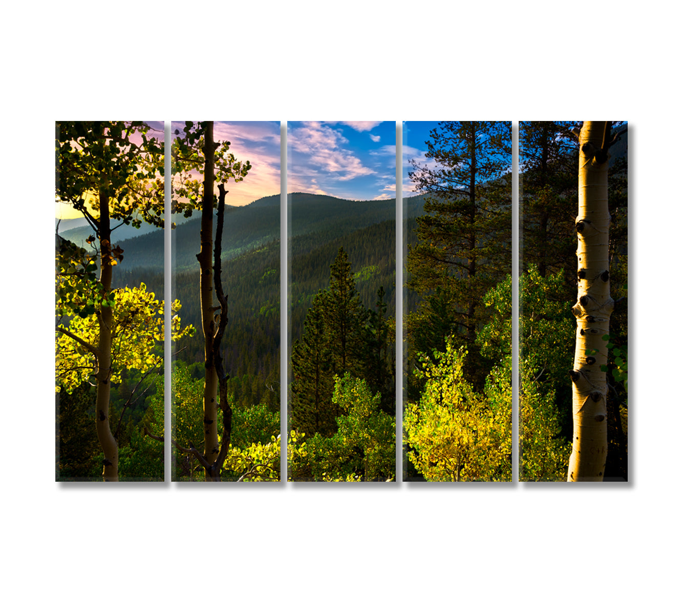 Rocky Mountains of Colorado Nature Landscape Canvas Print-Canvas Print-CetArt-5 Panels-36x24 inches-CetArt