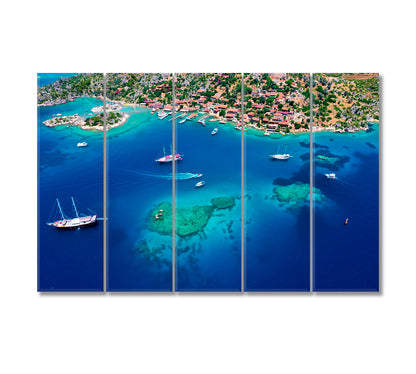 Demre Kekova Submerged City Antalya Turkey Canvas Print-Canvas Print-CetArt-5 Panels-36x24 inches-CetArt