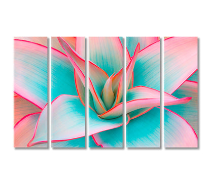 Delicate Pink Agave Leaves Canvas Print-Canvas Print-CetArt-5 Panels-36x24 inches-CetArt