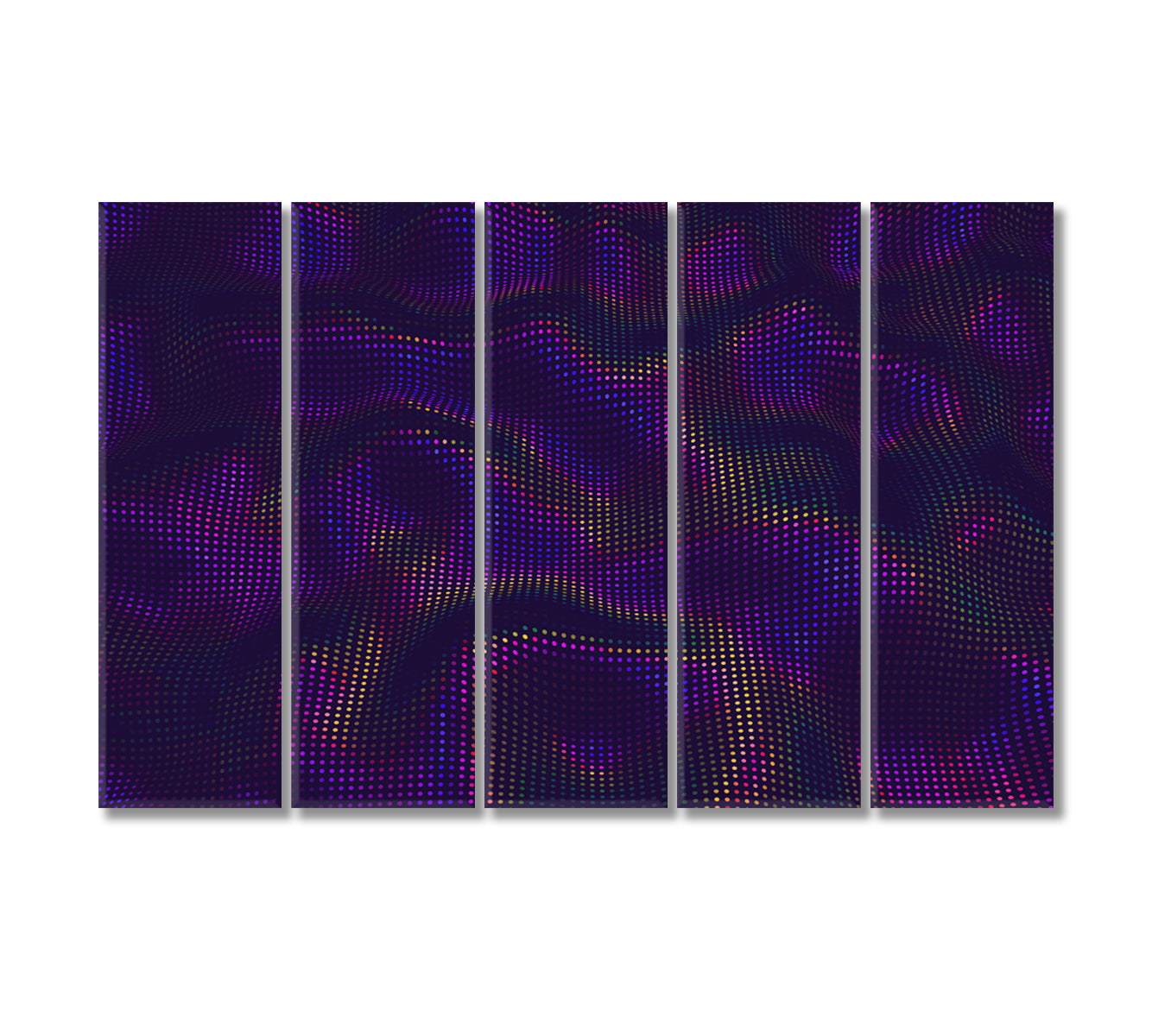 Holographic Iridescent Abstract Waves Canvas Print-Canvas Print-CetArt-5 Panels-36x24 inches-CetArt