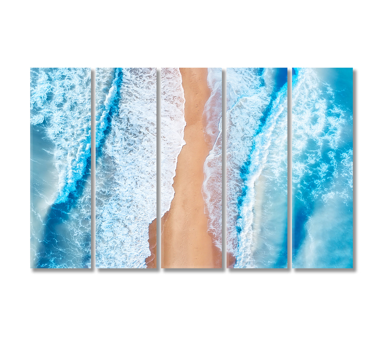 Waves Meet the Shore Canvas Print-Canvas Print-CetArt-5 Panels-36x24 inches-CetArt