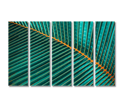 Tropical Palm Leaf Canvas Print-Canvas Print-CetArt-5 Panels-36x24 inches-CetArt
