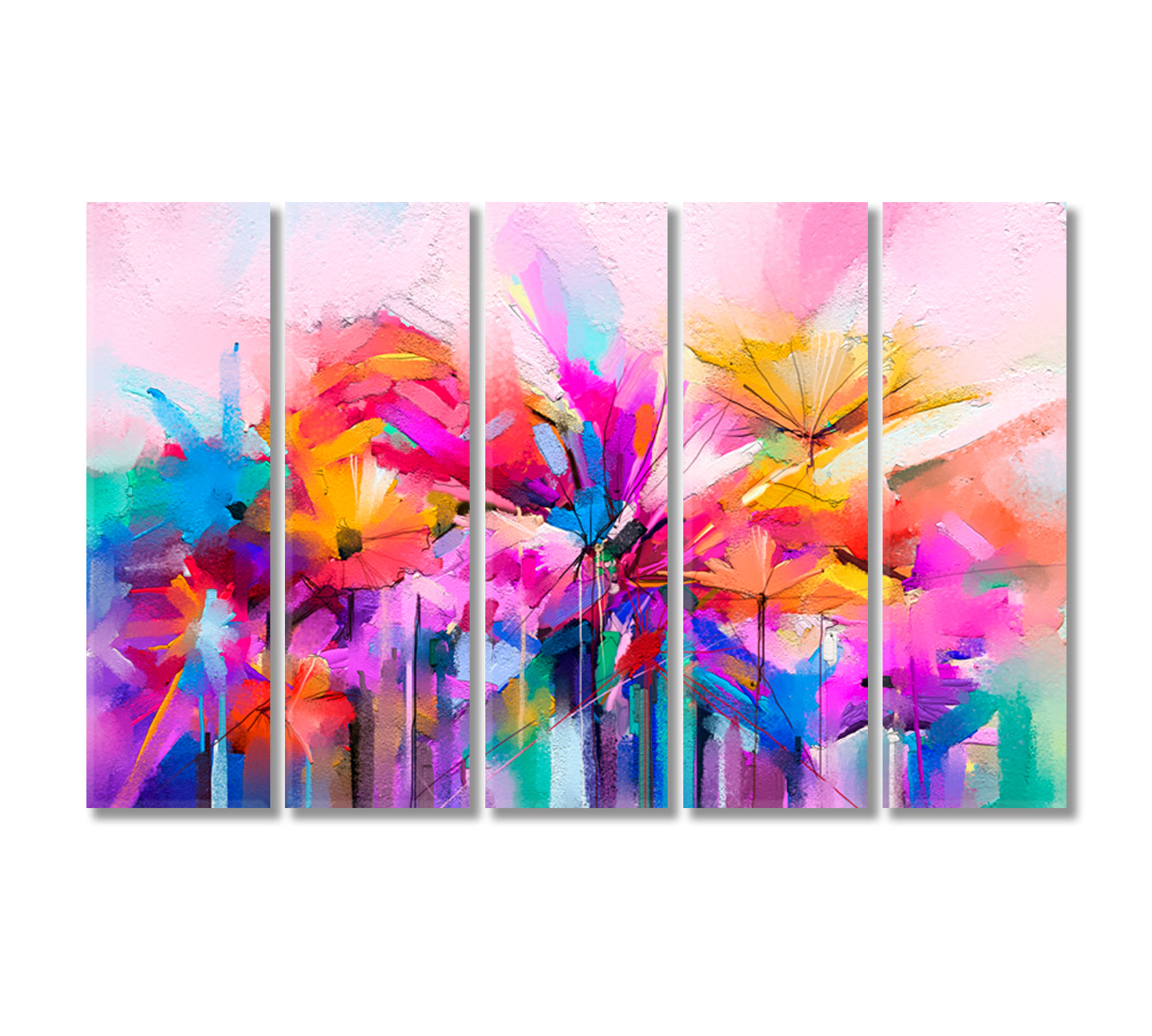 Modern Abstract Spring Flower Canvas Print-Canvas Print-CetArt-5 Panels-36x24 inches-CetArt