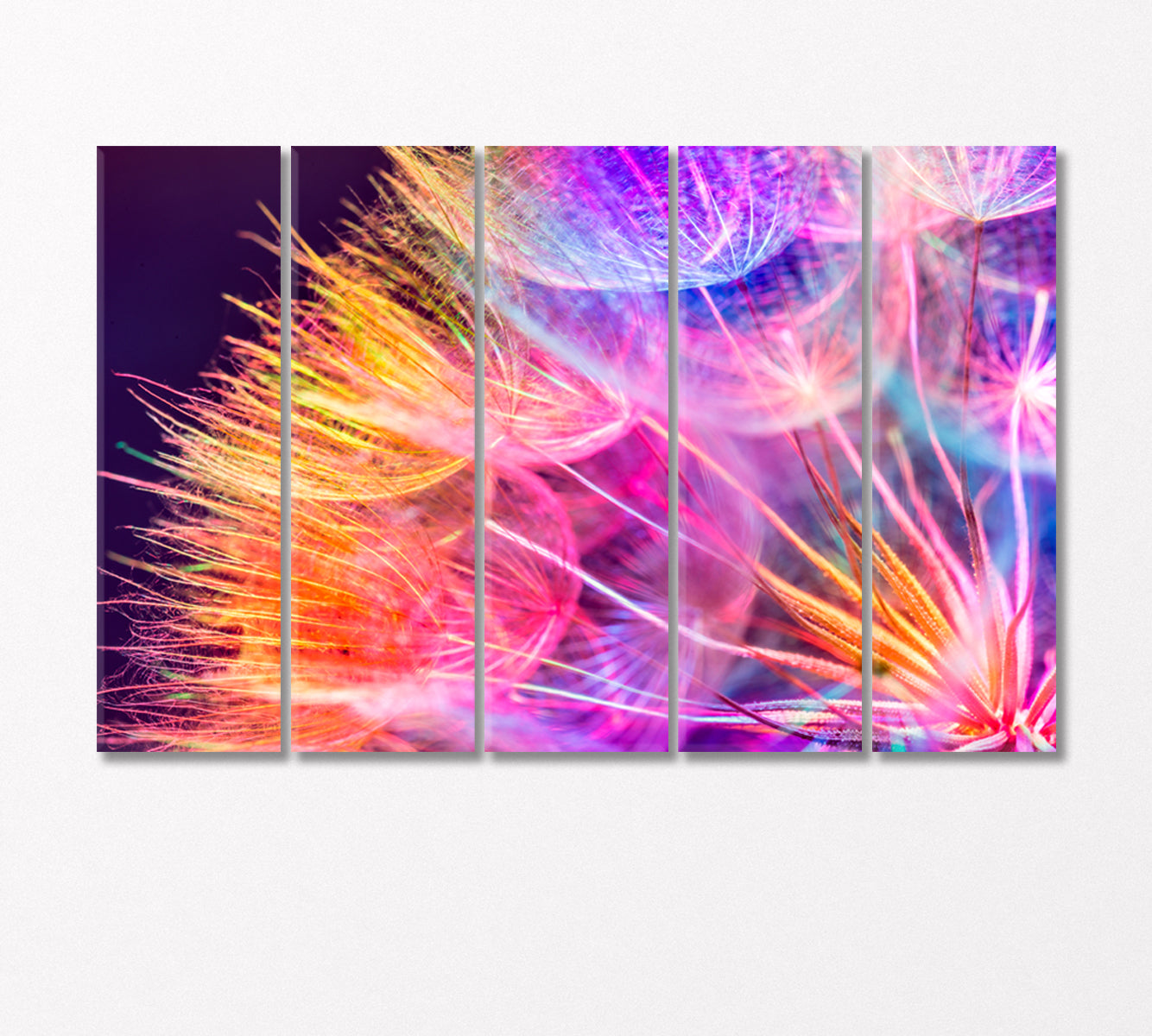 Vivid Abstract Dandelion Flower Canvas Print-Canvas Print-CetArt-5 Panels-36x24 inches-CetArt
