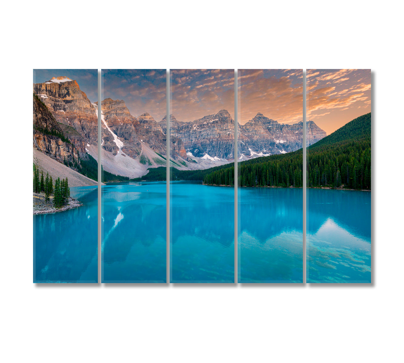 Moraine Lake at Evening Alberta Canvas Print-Canvas Print-CetArt-5 Panels-36x24 inches-CetArt