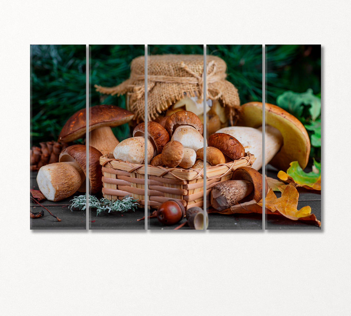 Mushrooms Boletus Canvas Print-Canvas Print-CetArt-5 Panels-36x24 inches-CetArt