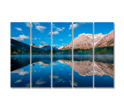 Mountain Reflection at Wedge Pond Kananaskis Alberta Canada Canvas Print-Canvas Print-CetArt-5 Panels-36x24 inches-CetArt