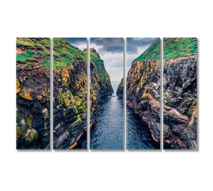 Faroe Islands Denmark Canvas Print-Canvas Print-CetArt-5 Panels-36x24 inches-CetArt