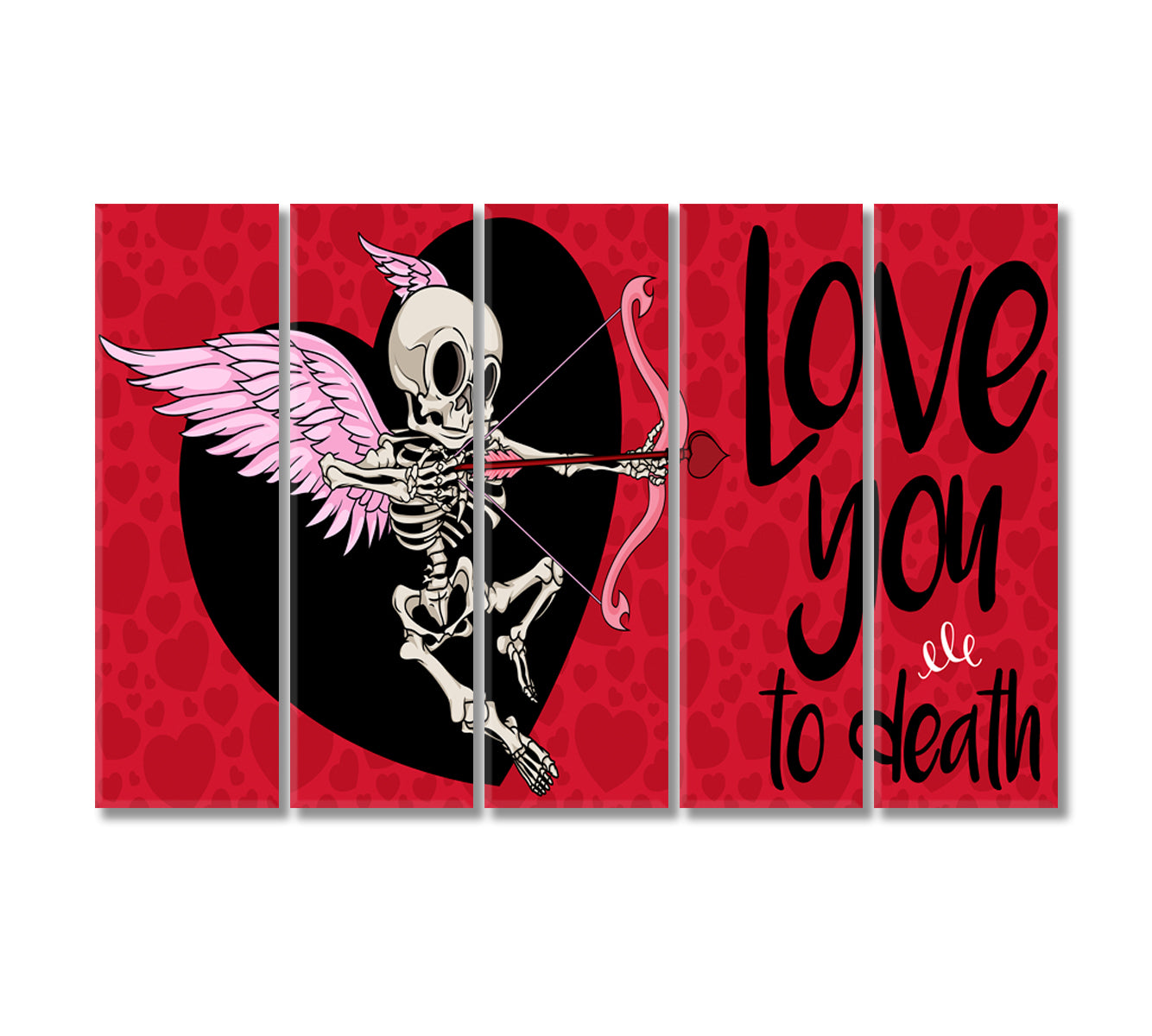 Valentine's Day Art Skeleton Cupid Canvas Print-Canvas Print-CetArt-5 Panels-36x24 inches-CetArt