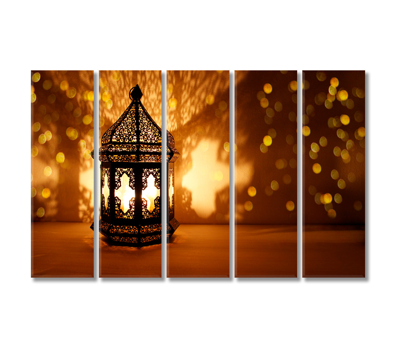Ramadan Kareem Decorative Arabic Lantern Canvas Print-Canvas Print-CetArt-5 Panels-36x24 inches-CetArt